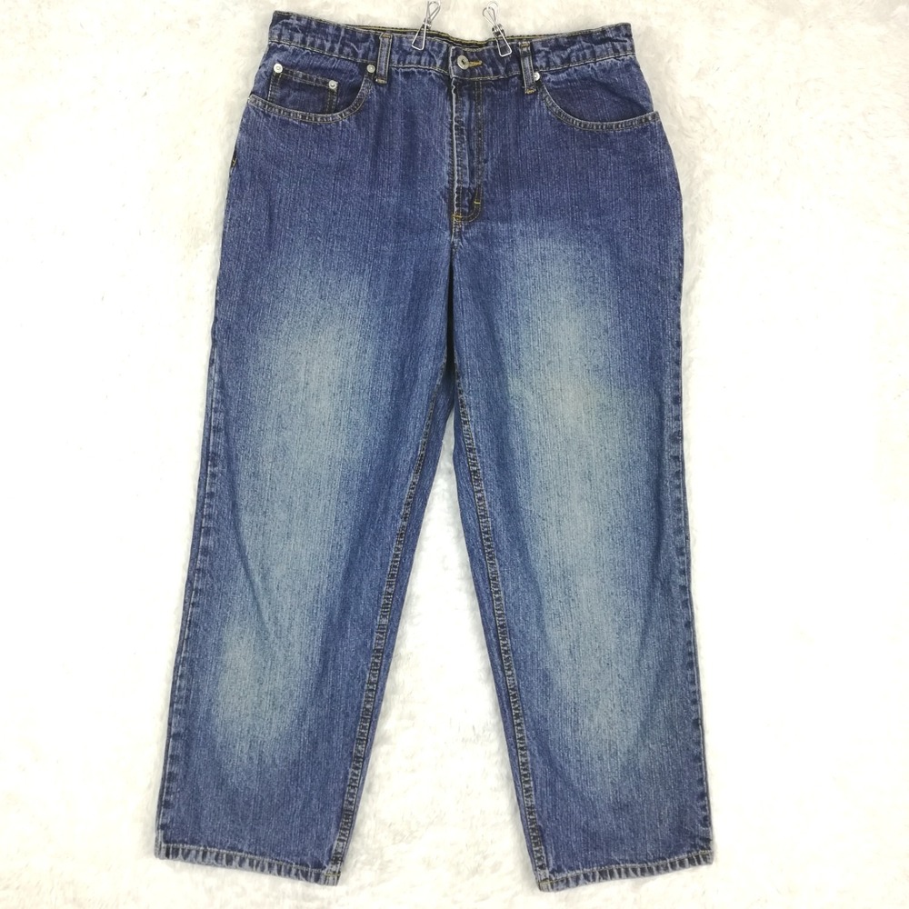 Route 66 Womens Jeans Relaxed Fit Straight Leg  Blue Denim High Rise Short 14S‎